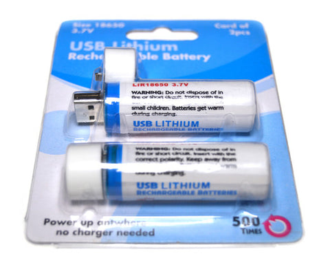 USB-18650 3.7V 18650 LI-ION USB CHARGER & BATTERY 2 PACK - [NOT AA BATTERIES]